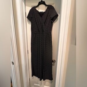 LOFT Dark Navy Polka Dot Jumpsuit - size 10